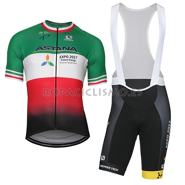 2018 Maillot Astana Campione Italia Tirantes Mangas Cortas